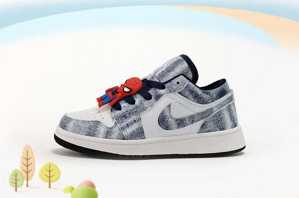 Youth Running Weapon Air Jordan 1 White/Black Shoes 0701
